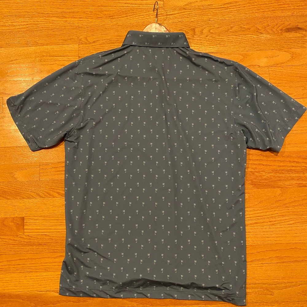 Devereux DVRX Golf Polo shirt - Size Medium - blue palm tree print - Picture 2 of 5
